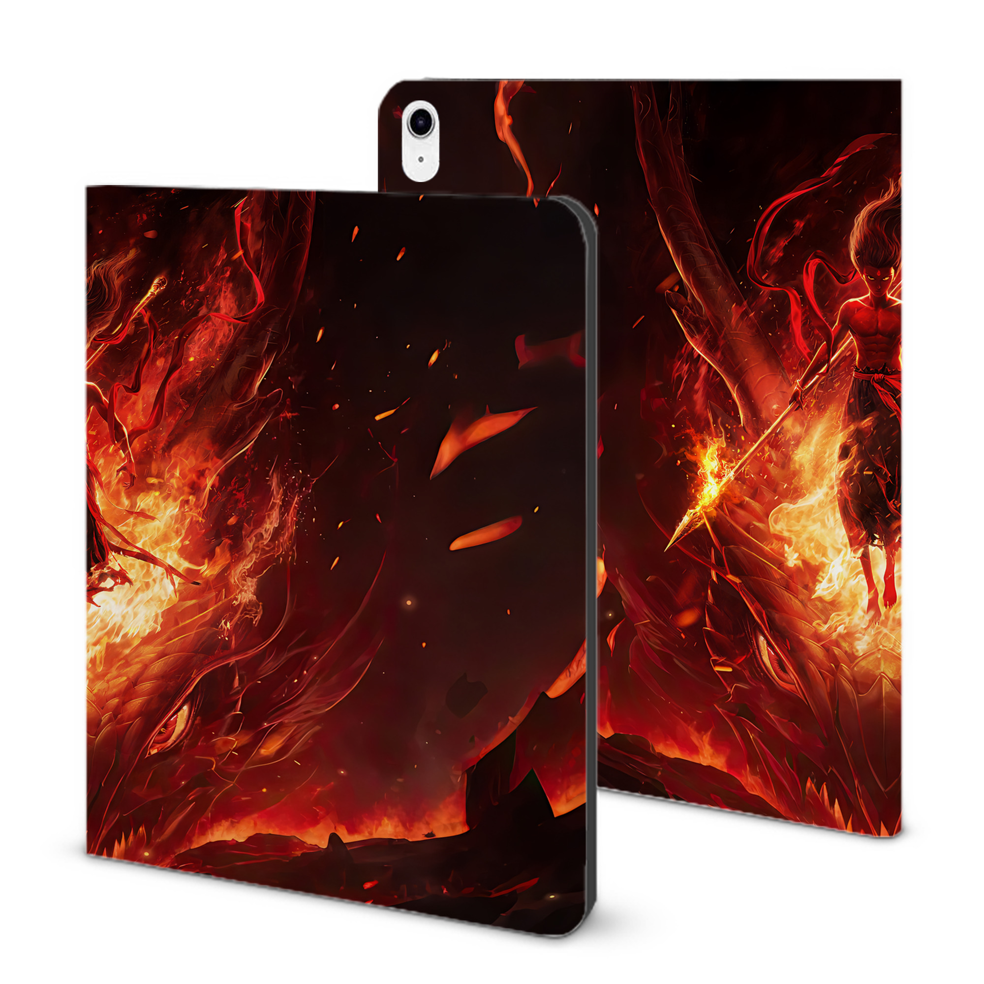 （画像用） Ne Zha 2 ナタ 魔童の大暴れ IPad ケース ブック型 PUレザー TPU 耐衝撃 軽量 薄型 ペン収納なし 全面保護 IPad 各モデル対応